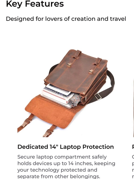 Other - Brown Leather Backpack Satchel - Classic Vintage Style